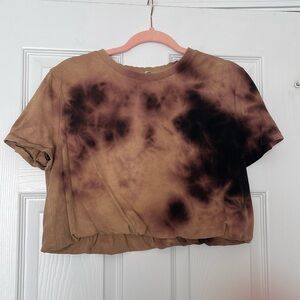 Zara bubble tie dye crop shirt